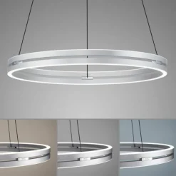 Luminaires Paul Neuhaus Suspension Paul Neuhaus PURE E-LOOP LED Argenté, 2 lumières, Télécommandes* Éclairage Led