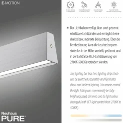 Luminaires Paul Neuhaus Suspension Paul Neuhaus PURE E-MOTION LED Argenté, 1 lumière, Télécommandes* Éclairage Led
