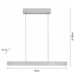 Luminaires Paul Neuhaus Suspension Paul Neuhaus PURE E-MOTION LED Argenté, 1 lumière, Télécommandes* Éclairage Led