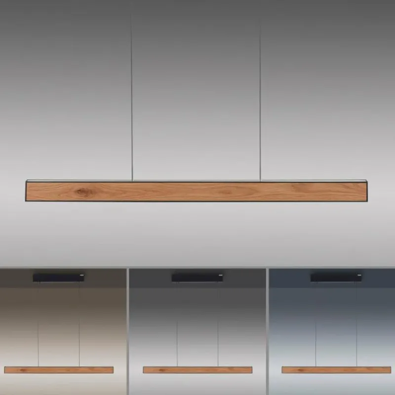 Lampes En Bois-Luminaires Paul Neuhaus Suspension Paul Neuhaus PURE E-MOTION LED Couleur bois, Noir, 1 lumière, Télécommandes