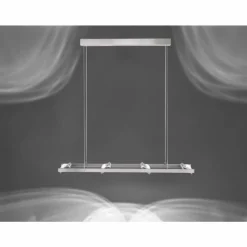 Paul Neuhaus Q-Serie Suspension Paul Neuhaus Q-Fisheye LED Acier inoxydable, 8 lumières, Télécommandes, Changeur de couleurs