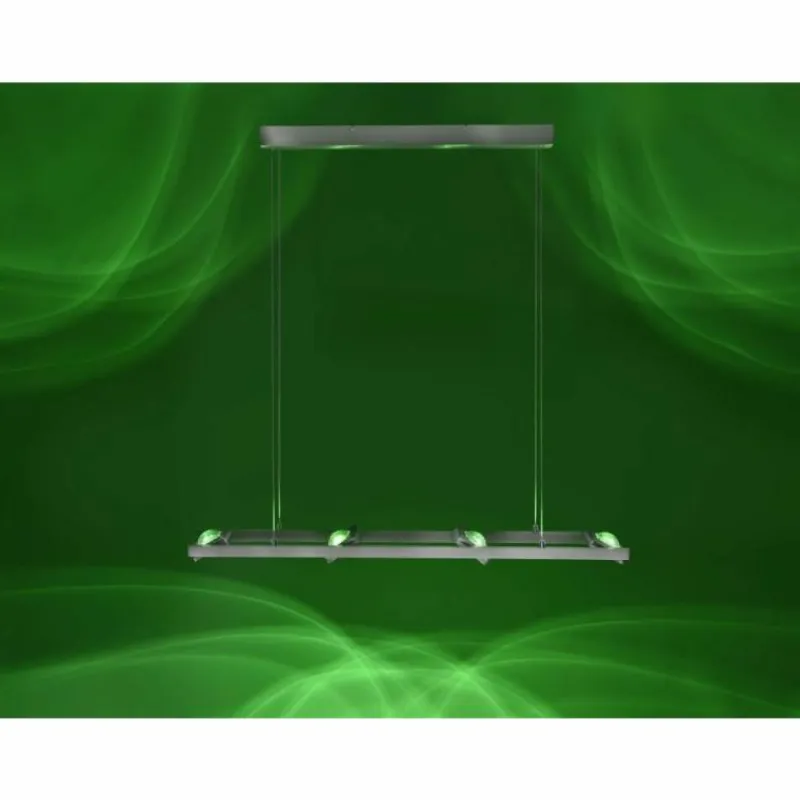 Paul Neuhaus Q-Serie Suspension Paul Neuhaus Q-Fisheye LED Acier inoxydable, 8 lumières, Télécommandes, Changeur de couleurs