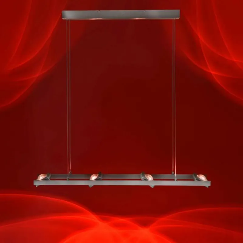 Paul Neuhaus Q-Serie Suspension Paul Neuhaus Q-Fisheye LED Acier inoxydable, 8 lumières, Télécommandes, Changeur de couleurs