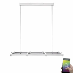 Paul Neuhaus Q-Serie Suspension Paul Neuhaus Q-Fisheye LED Acier inoxydable, 8 lumières, Télécommandes, Changeur de couleurs