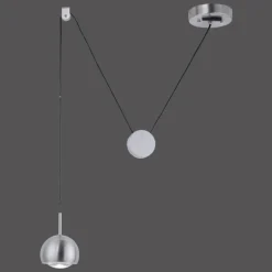 Paul Neuhaus Q-Serie Suspension Paul Neuhaus Q-ADAM LED Acier inoxydable, 1 lumière, Télécommandes, Changeur de couleurs