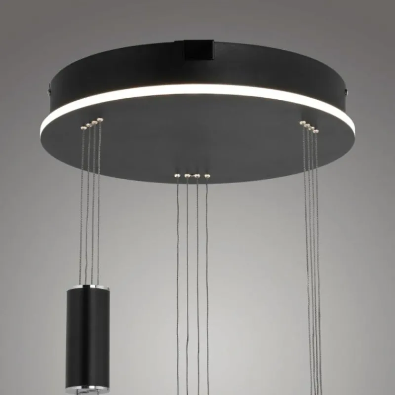 Paul Neuhaus Q-Serie Suspension Paul Neuhaus Q-ETIENNE LED Noir, 3 lumières, Télécommandes