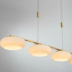 Paul Neuhaus Q-Serie Suspension Paul Neuhaus Q-ETIENNE LED Laiton, 4 lumières, Télécommandes