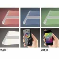 Paul Neuhaus Q-Serie Suspension Paul Neuhaus Q-Riller LED Chrome, 14 lumières, Télécommandes, Changeur de couleurs