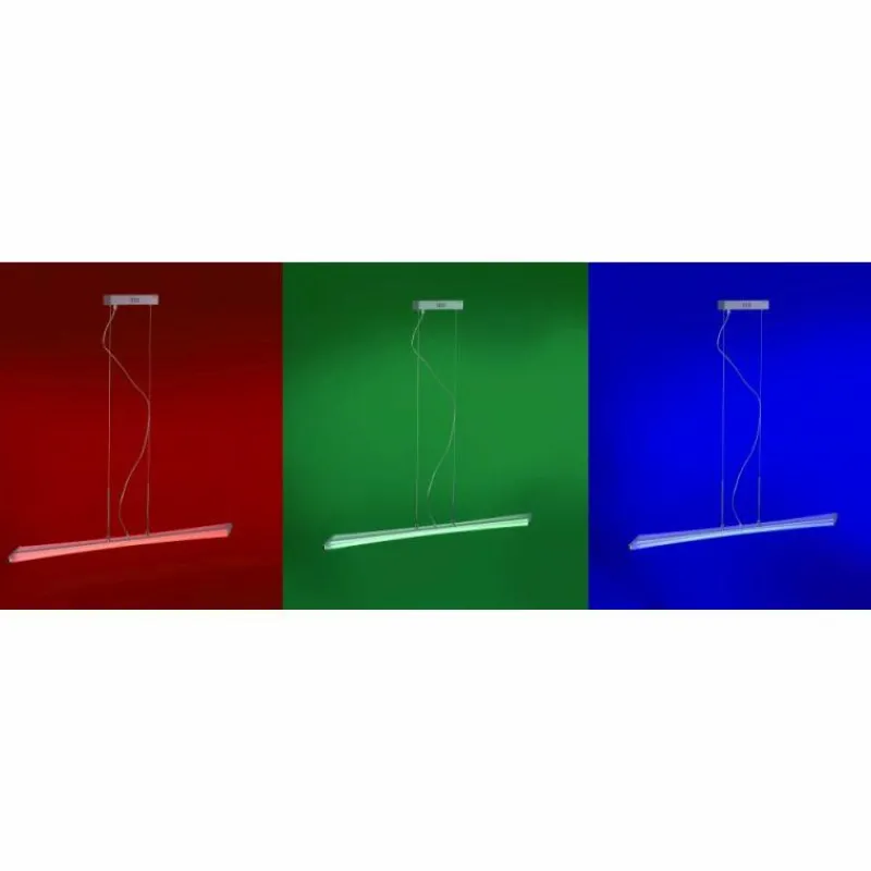 Paul Neuhaus Q-Serie Suspension Paul Neuhaus Q-Riller LED Chrome, 14 lumières, Télécommandes, Changeur de couleurs