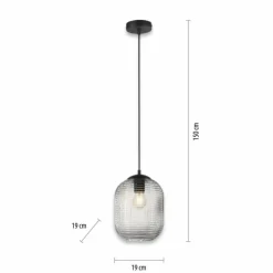 Suspension Verre Fumé-Luminaires Paul Neuhaus Suspension Paul Neuhaus SHITAKE Noir, 1 lumière