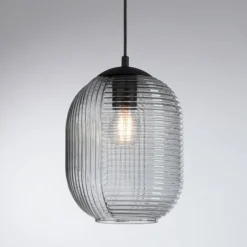 Suspension Verre Fumé-Luminaires Paul Neuhaus Suspension Paul Neuhaus SHITAKE Noir, 1 lumière