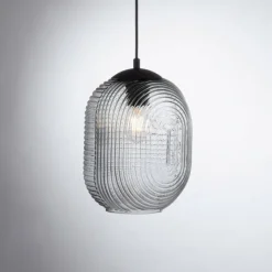 Suspension Verre Fumé-Luminaires Paul Neuhaus Suspension Paul Neuhaus SHITAKE Noir, 3 lumières