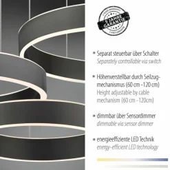 Luminaires Paul Neuhaus Suspension Paul Neuhaus SCULLI LED Noir, 2 lumières* Suspensions