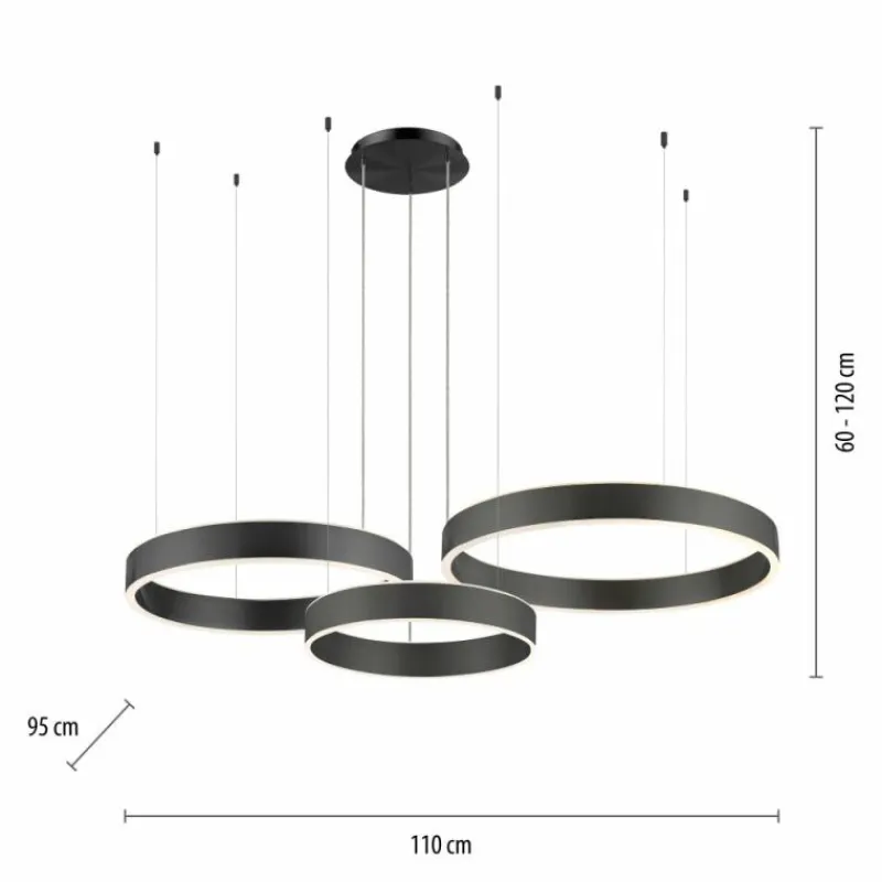 Luminaires Paul Neuhaus Suspension Paul Neuhaus SCULLI LED Noir, 2 lumières* Suspensions