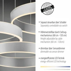 Luminaires Paul Neuhaus Suspension Paul Neuhaus SCULLI LED Argenté, 2 lumières* Éclairage Led