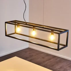 Lampes Industrielles-hofstein Suspension Paulins Noir, 3 lumières