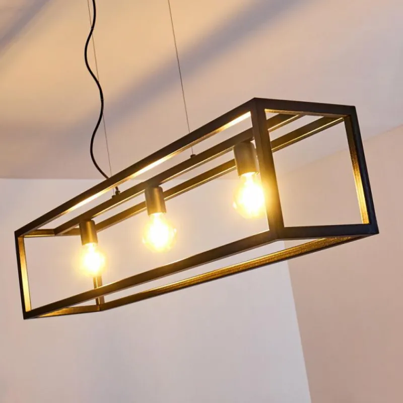 Lampes Industrielles-hofstein Suspension Paulins Noir, 3 lumières