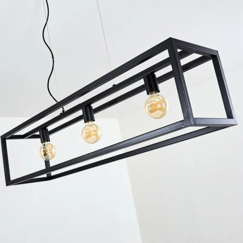 Lampes Industrielles-hofstein Suspension Paulins Noir, 3 lumières