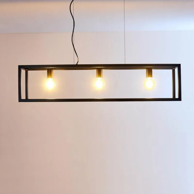Lampes Industrielles-hofstein Suspension Paulins Noir, 3 lumières