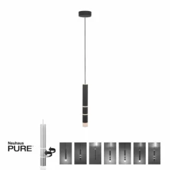 Luminaires Paul Neuhaus Suspension Paul-Neuhaus PURE-VEGA LED Noir, 3 lumières* Suspensions