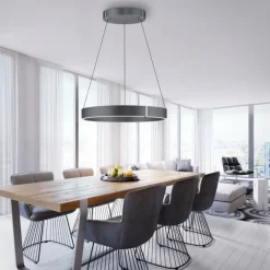 Luminaires Paul Neuhaus Suspension Paul-Neuhaus PURE E-CLIPSE LED Gris, 2 lumières, Télécommandes* Éclairage Led