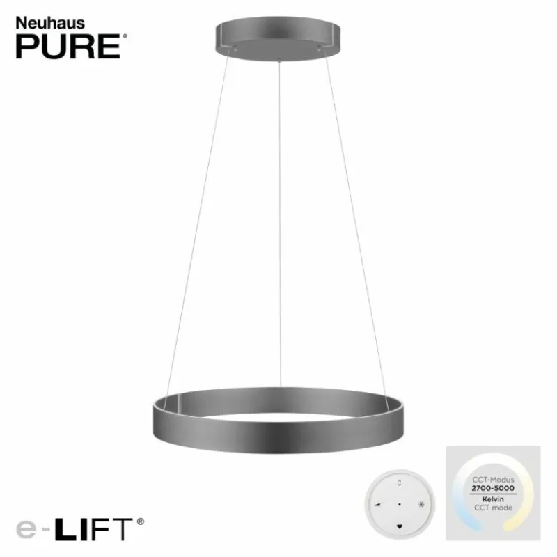 Luminaires Paul Neuhaus Suspension Paul-Neuhaus PURE E-CLIPSE LED Gris, 2 lumières, Télécommandes* Éclairage Led