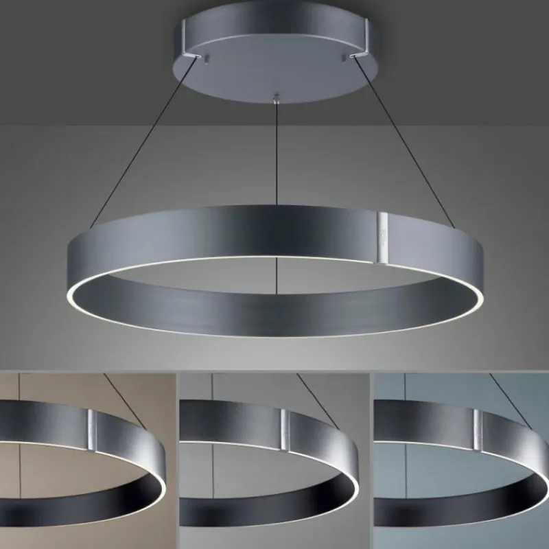 Luminaires Paul Neuhaus Suspension Paul-Neuhaus PURE E-CLIPSE LED Gris, 2 lumières, Télécommandes* Éclairage Led