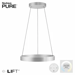 Luminaires Paul Neuhaus Suspension Paul-Neuhaus PURE E-CLIPSE LED Argenté, 2 lumières, Télécommandes* Éclairage Led