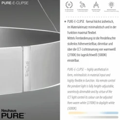 Luminaires Paul Neuhaus Suspension Paul-Neuhaus PURE E-CLIPSE LED Argenté, 2 lumières, Télécommandes* Éclairage Led