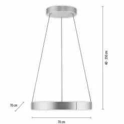 Luminaires Paul Neuhaus Suspension Paul-Neuhaus PURE E-CLIPSE LED Argenté, 2 lumières, Télécommandes* Éclairage Led
