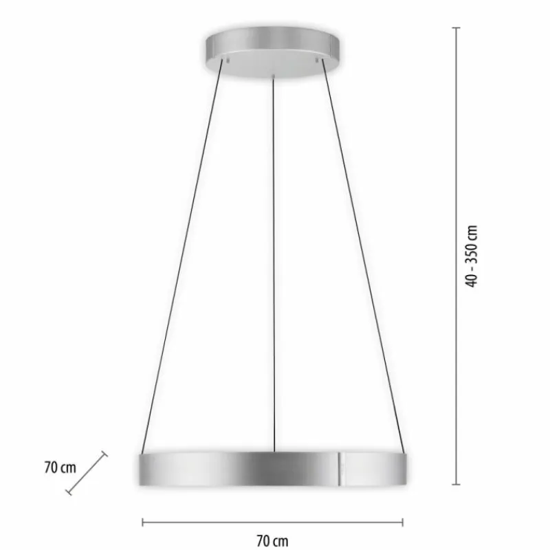 Luminaires Paul Neuhaus Suspension Paul-Neuhaus PURE E-CLIPSE LED Argenté, 2 lumières, Télécommandes* Éclairage Led