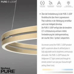 Lampes Dorées-Luminaires Paul Neuhaus Suspension Paul-Neuhaus PURE E-LOOP LED Or, 2 lumières, Télécommandes
