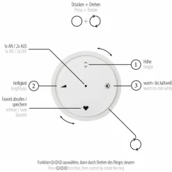 Lampes Dorées-Luminaires Paul Neuhaus Suspension Paul-Neuhaus PURE E-LOOP LED Or, 2 lumières, Télécommandes