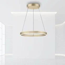 Lampes Dorées-Luminaires Paul Neuhaus Suspension Paul-Neuhaus PURE E-LOOP LED Or, 2 lumières, Télécommandes