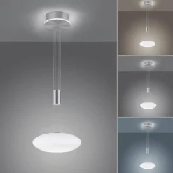 Paul Neuhaus Q-Serie Suspension Paul-Neuhaus Q-ETIENNE LED Acier brossé, 2 lumières, Télécommandes