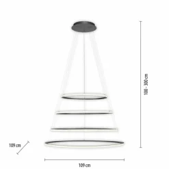 Luminaires Paul Neuhaus Suspension Paul-Neuhaus TESSARA LED Anthracite, 1 lumière, Télécommandes* Éclairage Led