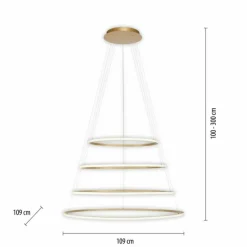 Lampes Dorées-Luminaires Paul Neuhaus Suspension Paul-Neuhaus TESSARA LED Or, 1 lumière, Télécommandes