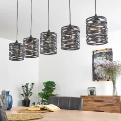 Luminaires Rustiques-hofstein Suspension Pauluspolder Gris, 5 lumières