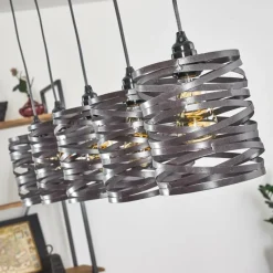 Luminaires Rustiques-hofstein Suspension Pauluspolder Gris, 5 lumières