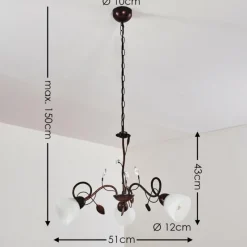 hofstein Suspension Peccia Rouille, 3 lumières