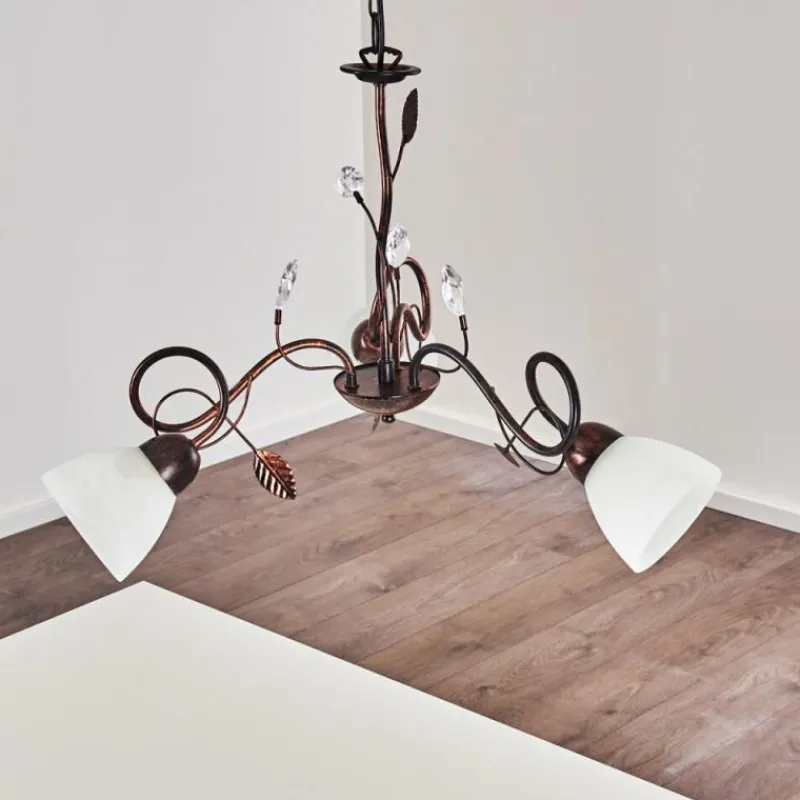 hofstein Suspension Peccia Rouille, 3 lumières