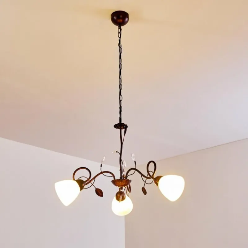 hofstein Suspension Peccia Rouille, 3 lumières