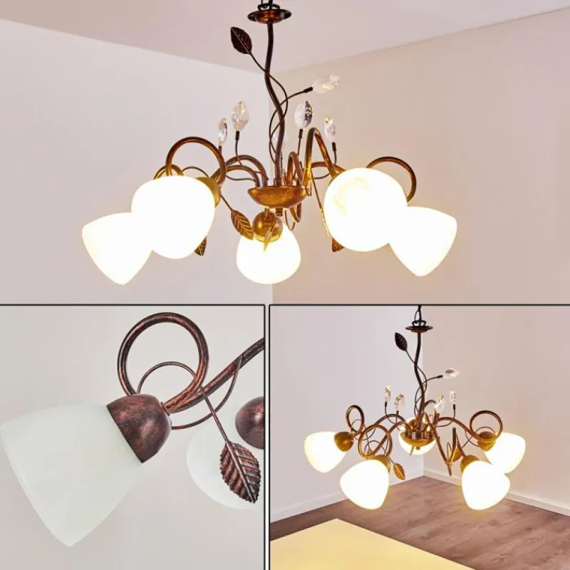 hofstein Suspension Peccia Rouille, 5 lumières