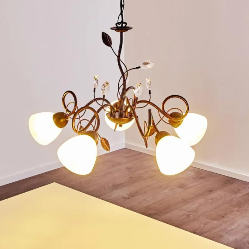 hofstein Suspension Peccia Rouille, 5 lumières