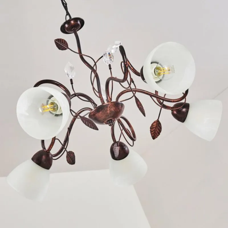 hofstein Suspension Peccia Rouille, 5 lumières