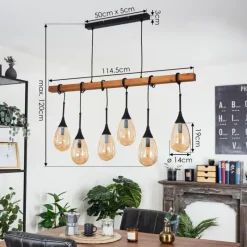 Luminaires Scandinaves-hofstein Suspension Pedreles Écru, Noir, 6 lumières