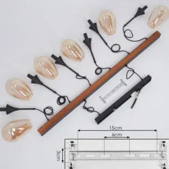 Luminaires Scandinaves-hofstein Suspension Pedreles Écru, Noir, 6 lumières