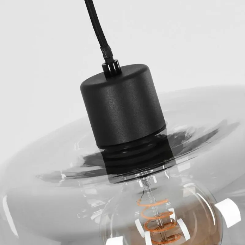 Suspension Verre Fumé-hofstein Suspension Pedreles Noir, 1 lumière