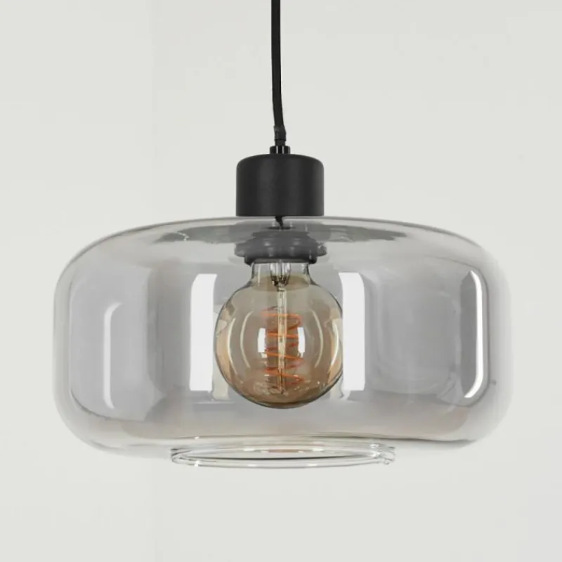 Suspension Verre Fumé-hofstein Suspension Pedreles Noir, 1 lumière