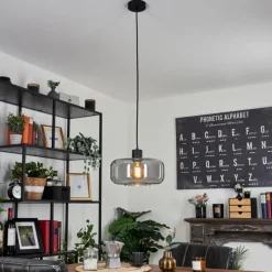 Suspension Verre Fumé-hofstein Suspension Pedreles Noir, 1 lumière